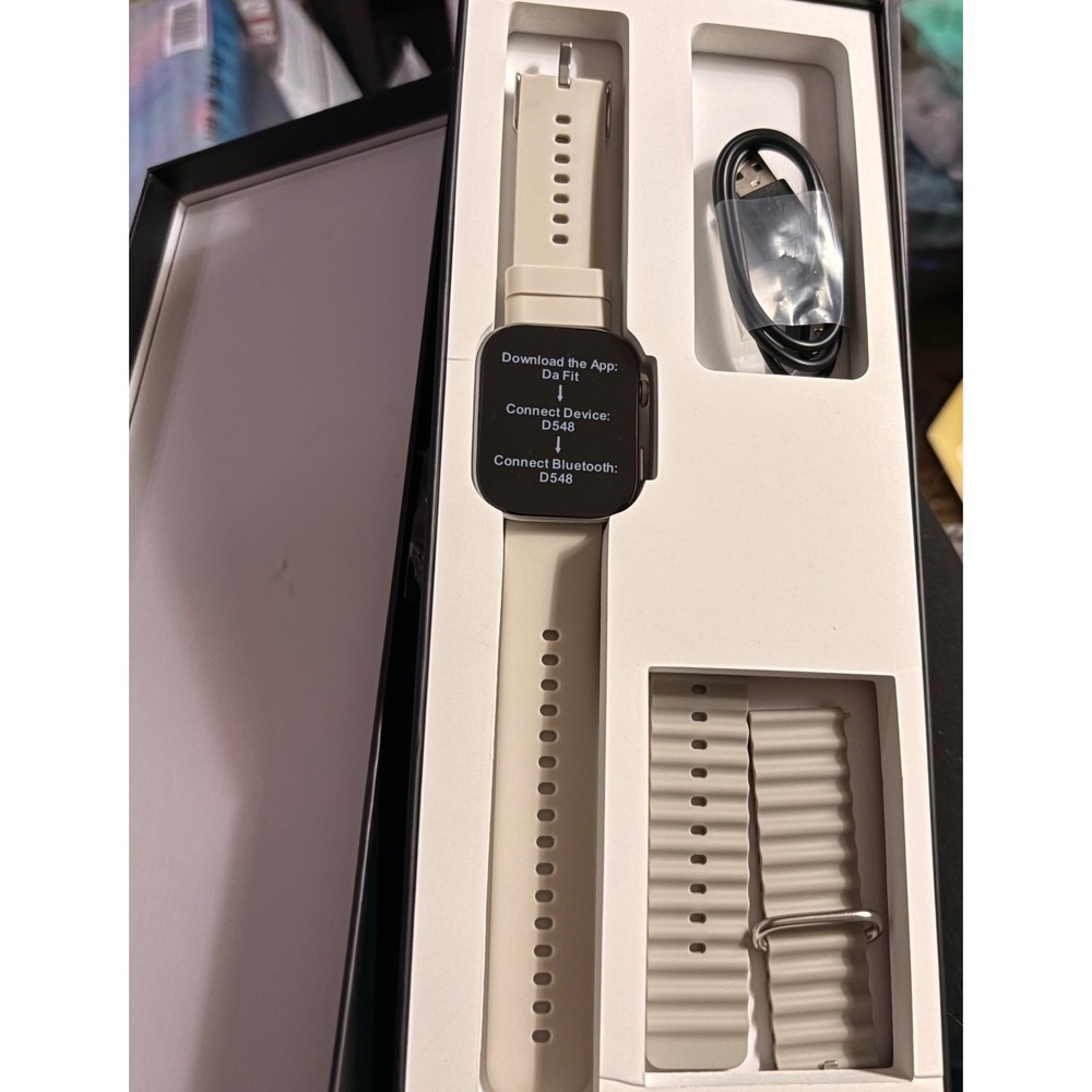 Bebinca D548 Smart Watch Beige Bluetooth Call Heart Rate Sleep Tracker New